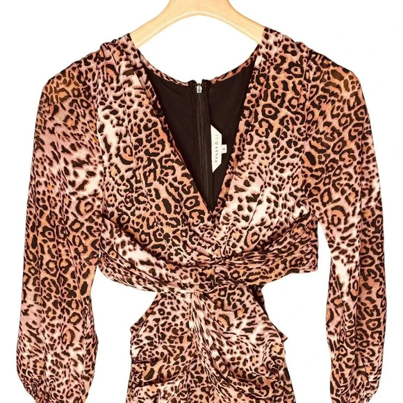 Anthropologie Ranna Gill Leopard Print Cut Out Midi Dress - Picture 3 of 15